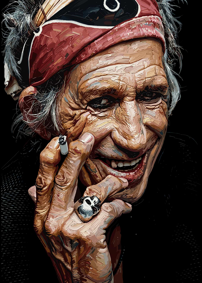 Keith Richards Portrait Painting