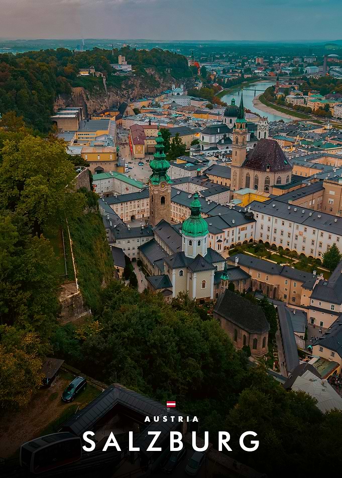 Aerial View of Salzburg Austria