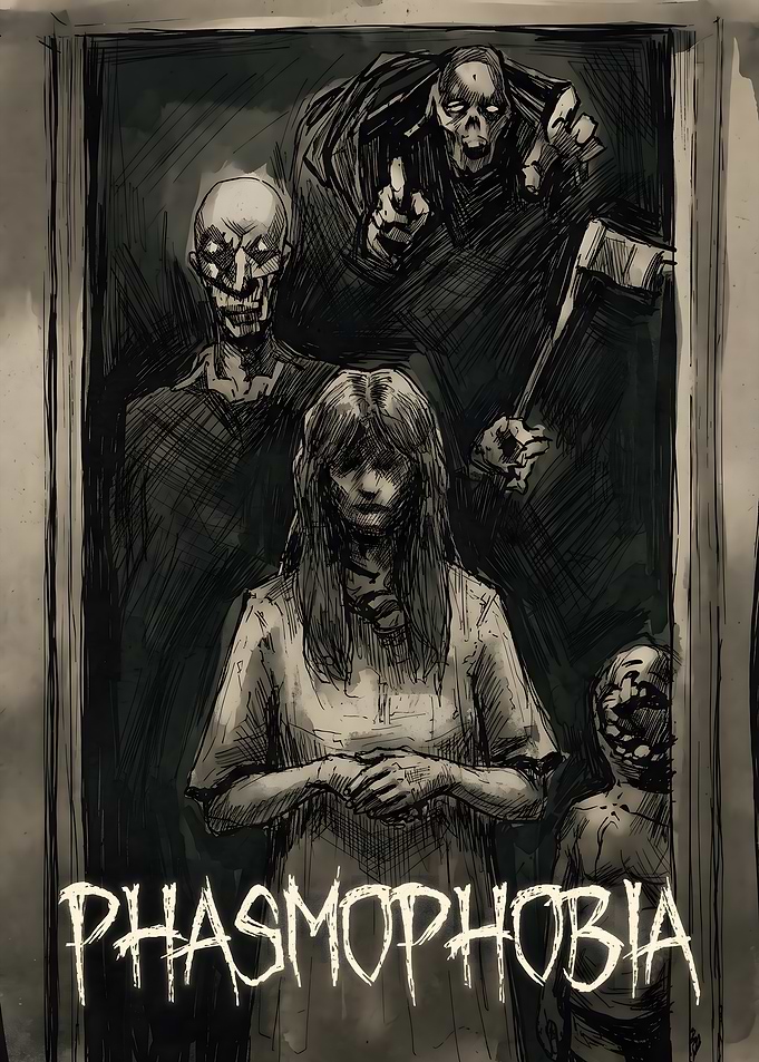 Phasmophobia Horror Game Poster Art