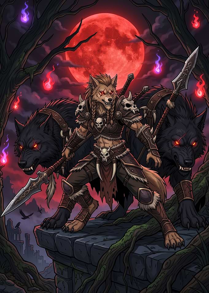 Wolf Warrior with Spectral Companions
