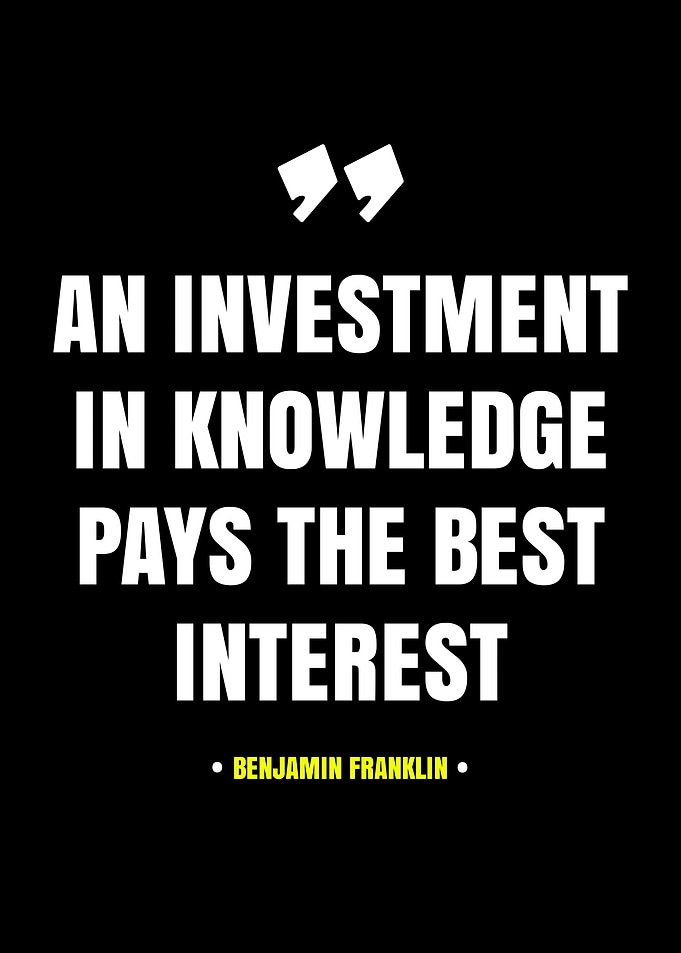 Benjamin Franklin Inspirational Quote Poster