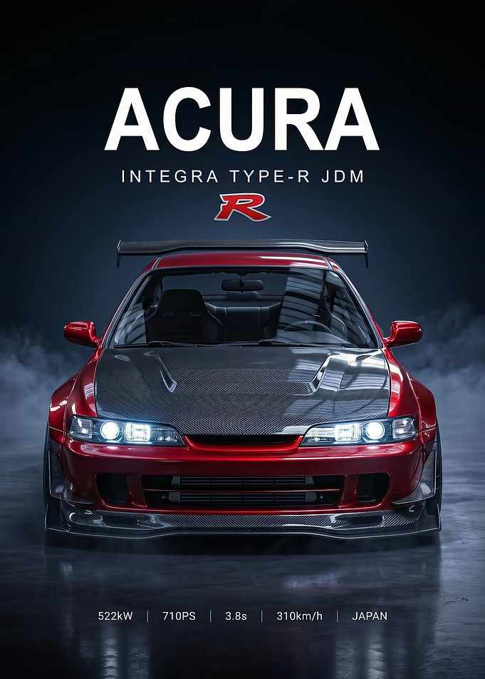 sleek Acura Integra Type-R JDM Poster