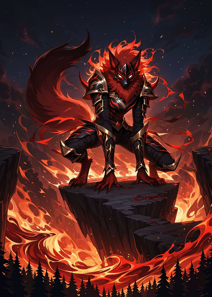 Armored Fire Wolf Warrior