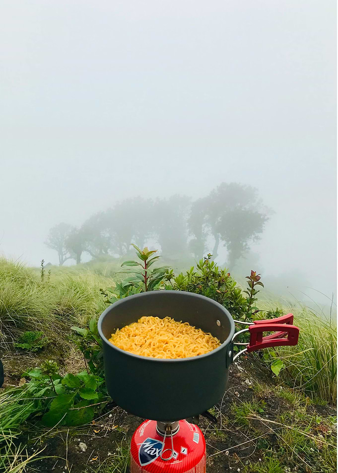 Cooking Instant Noodles While Camping