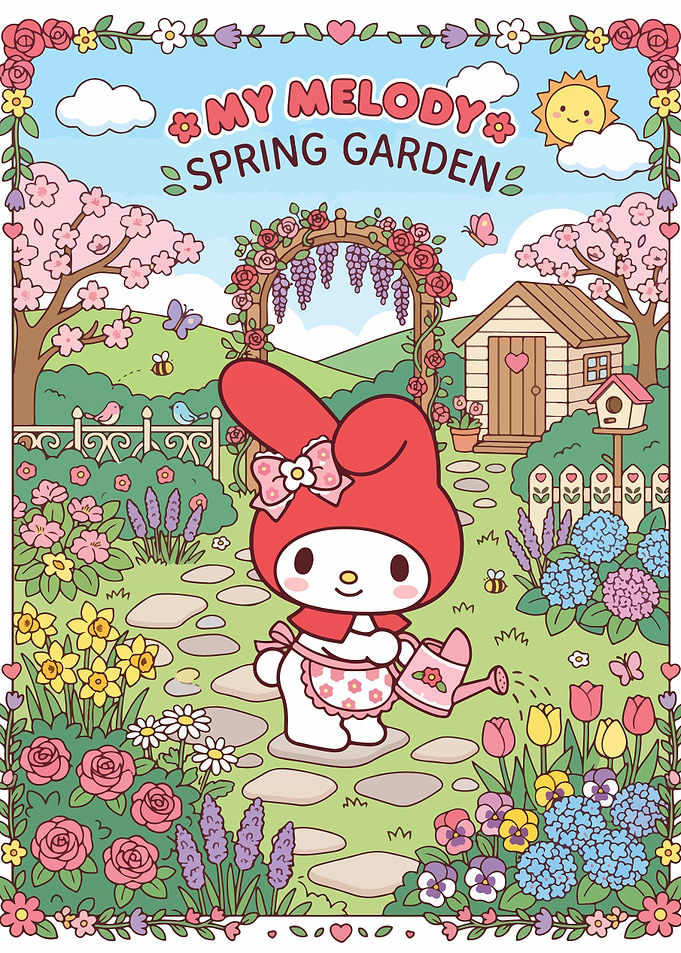 My Melody Spring Garden Illustration