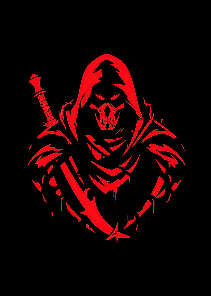 Red Hooded Skull Assassin Graphic