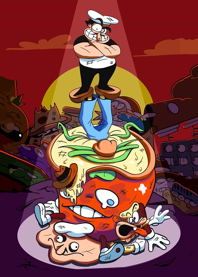 Pizza Tower Peppino Spaghetti Illustration