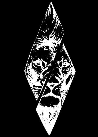 Stylized Lion Face Diamond Graphic