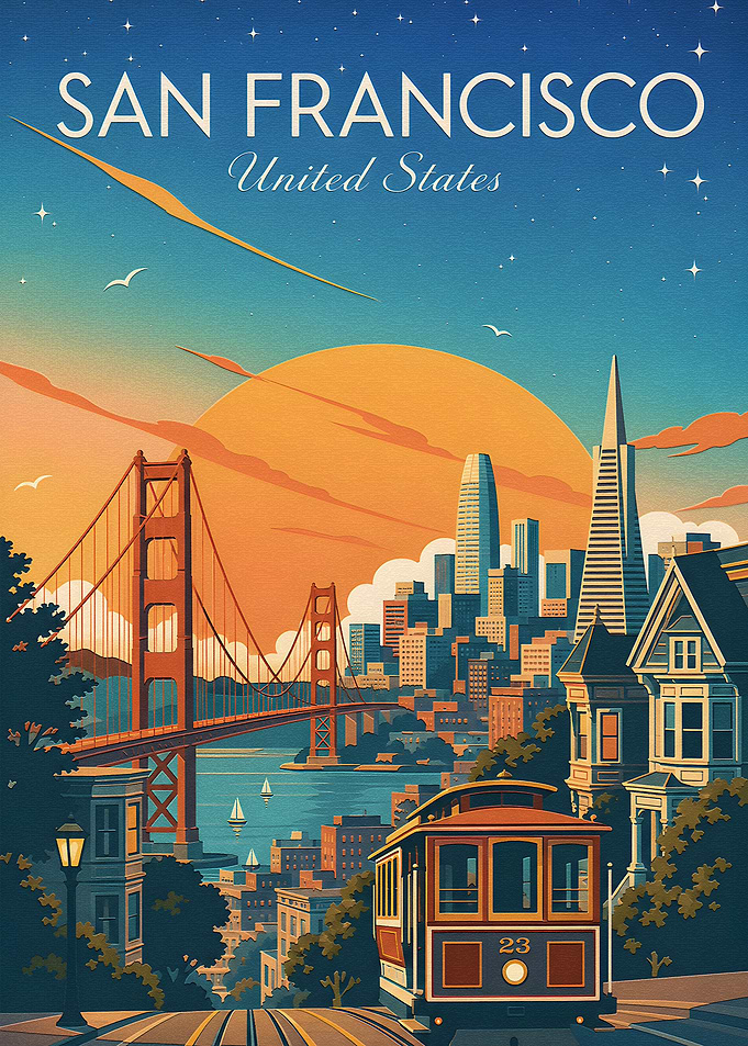 San Francisco Travel Poster Art