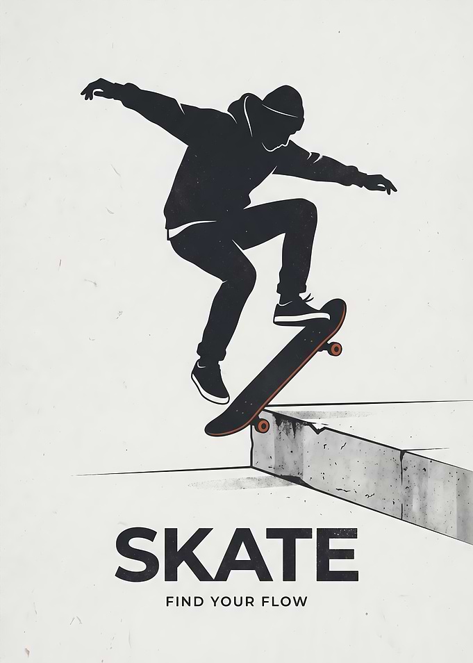 Skateboarding Silhouette Poster