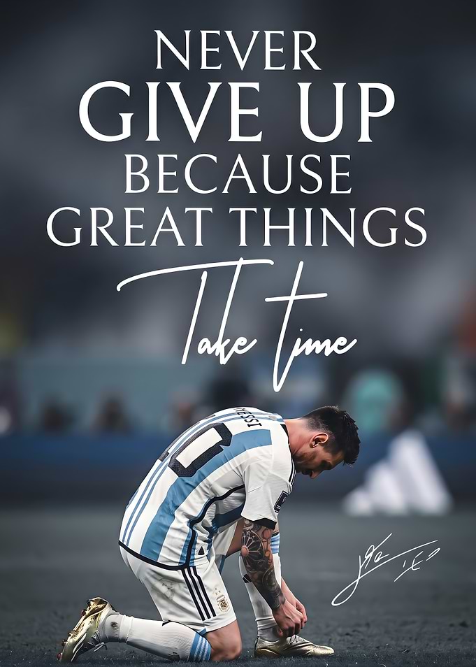Lionel Messi Inspirational Soccer Poster