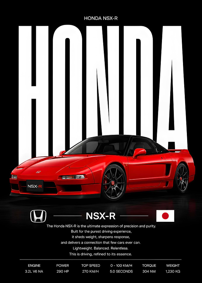 Honda NSX-R, Car Poster