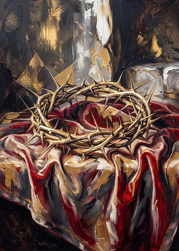 Golden Crown of Thorns Painting