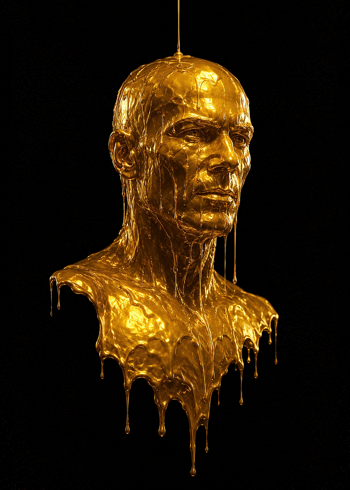 Golden statue of Zinedine Zidane