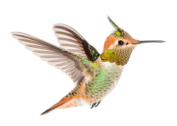 Vibrant Rufous Hummingbird in Flight
