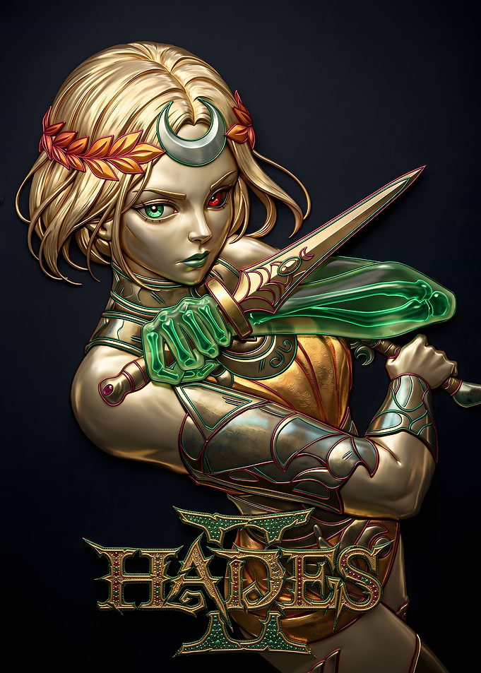 Hades II Melinoe Gold Relief Art