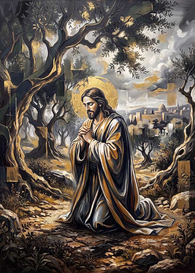 Jesus Praying in Gethsemane Painting