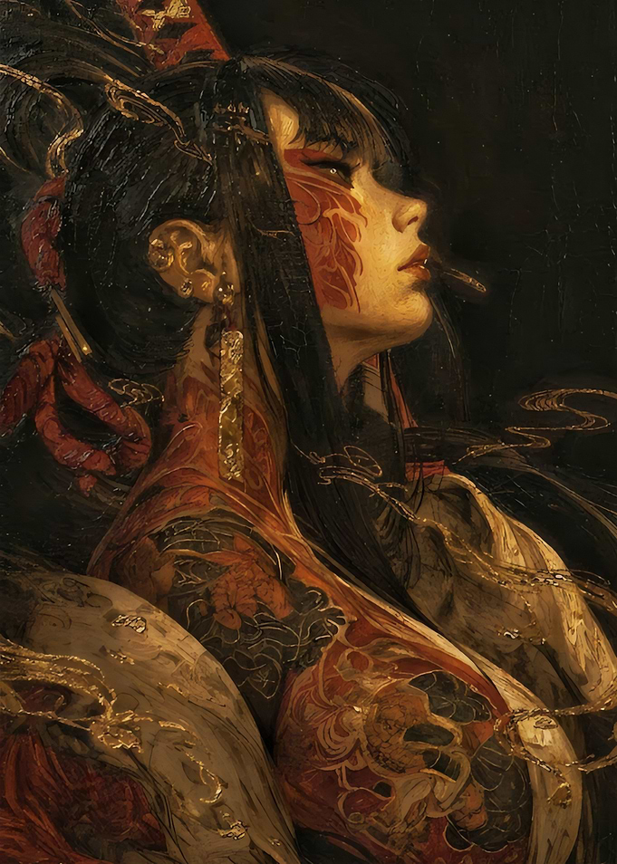 Ethereal Portrait of an Asian Warrior