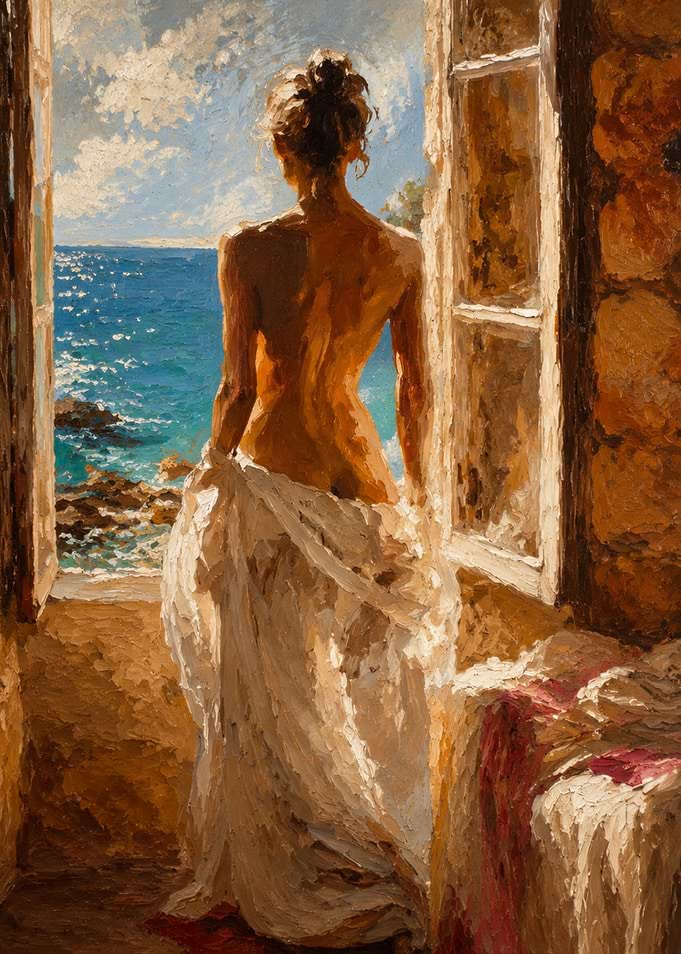 Woman Looking Out at the Sea