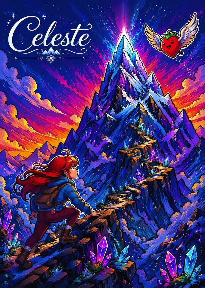 Celeste Mountain Adventure Poster