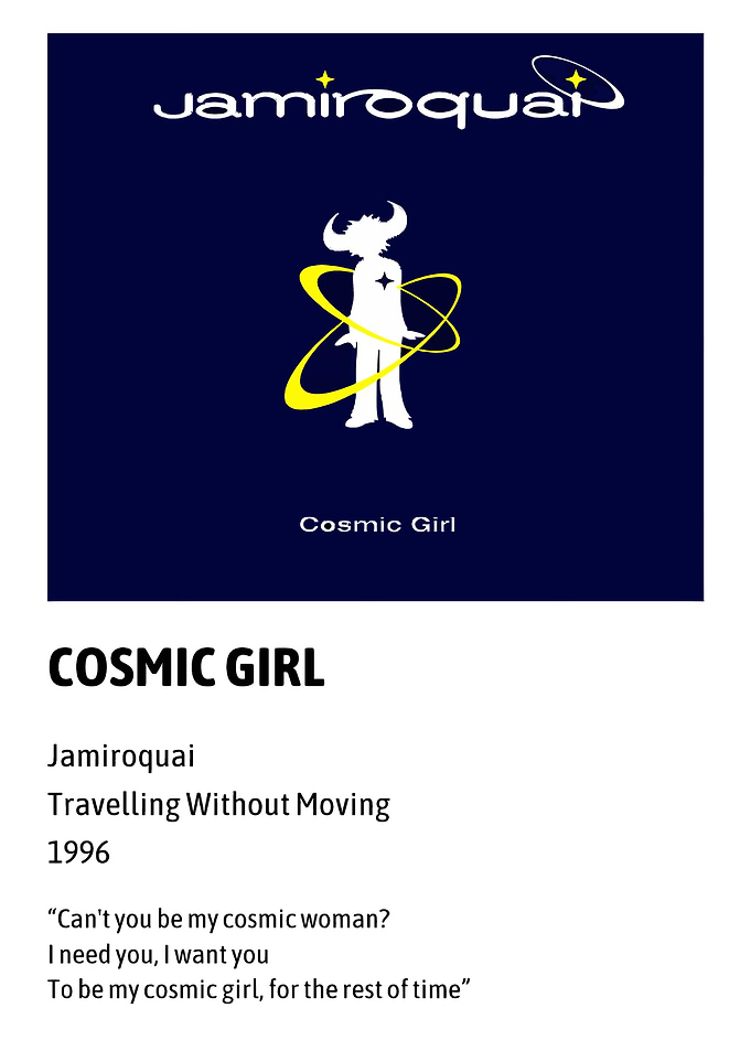 Jamiroquai Cosmic Girl Poster