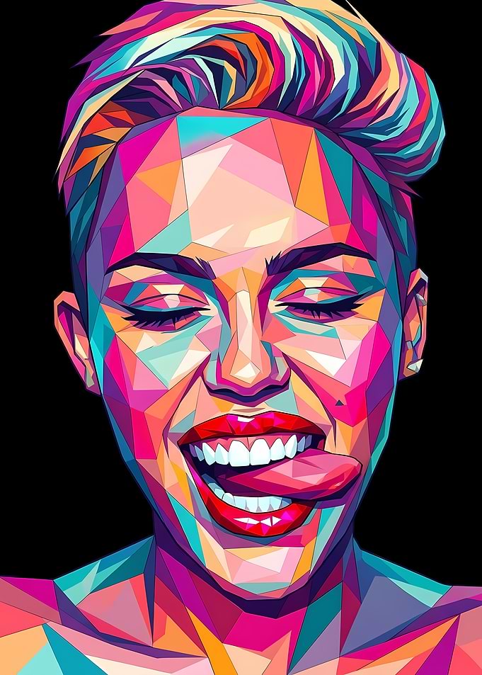 Miley Cyrus Pop Art Portrait