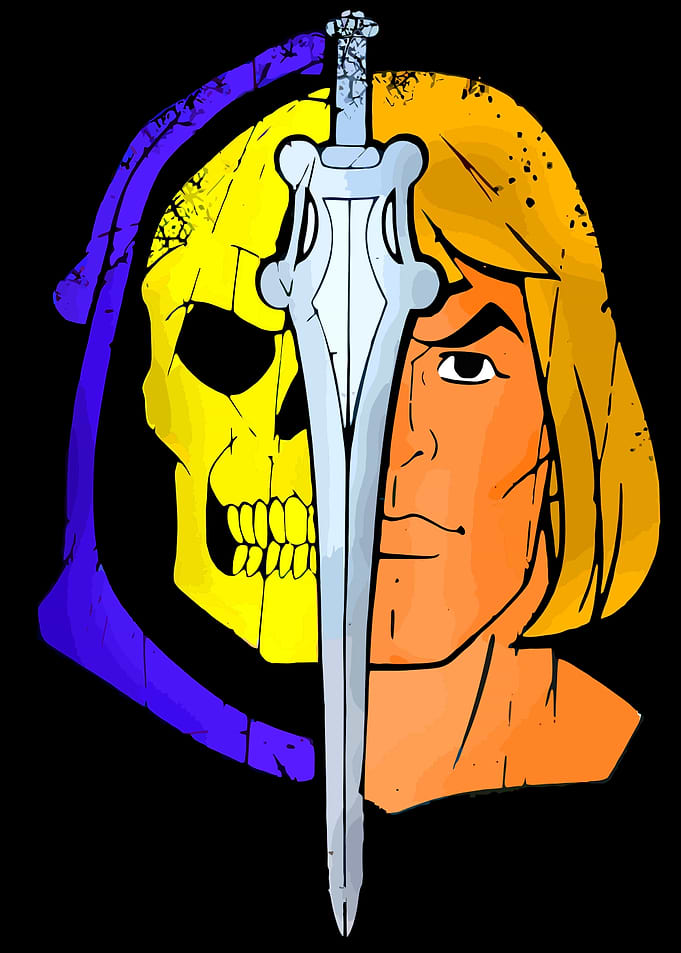 He-Man and Skeletor Split Face