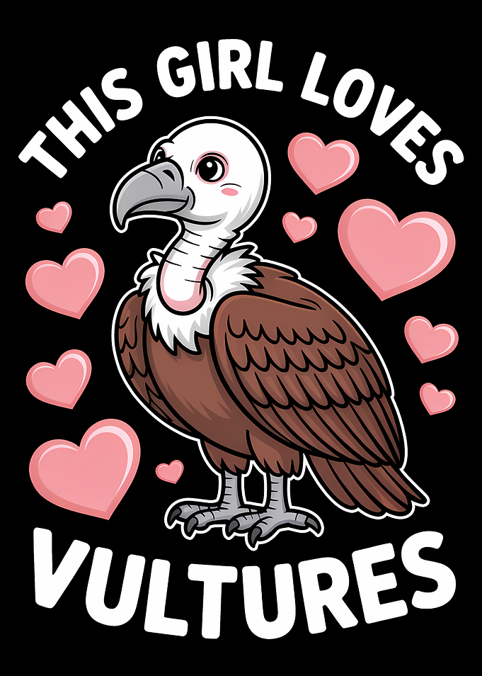 This Girl Loves Vultures Cartoon Design
