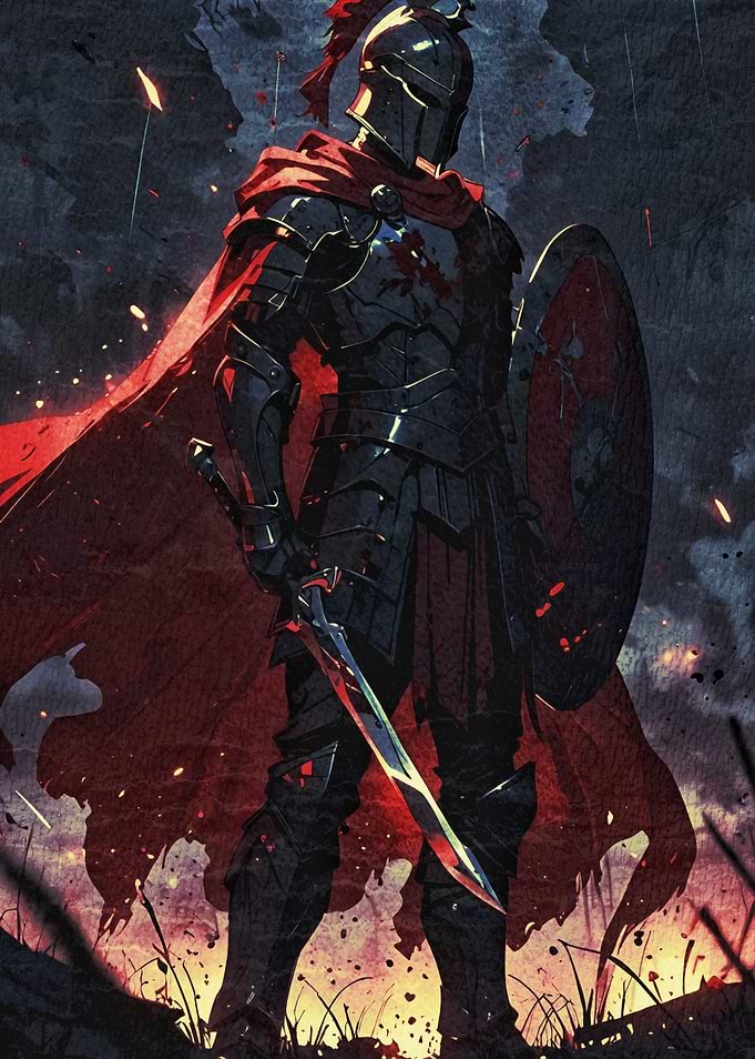 Spartan Warrior in Dark Armor