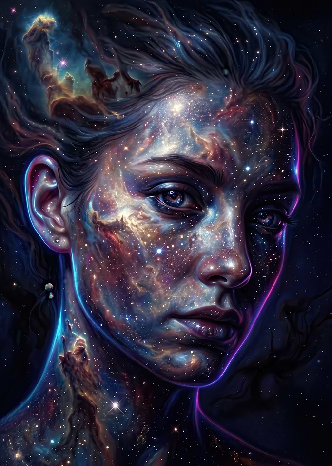 Celestial Woman Cosmic Portrait