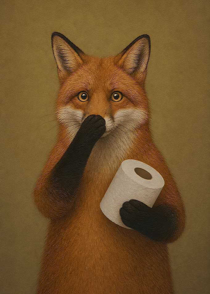 Fox Holding Toilet Paper