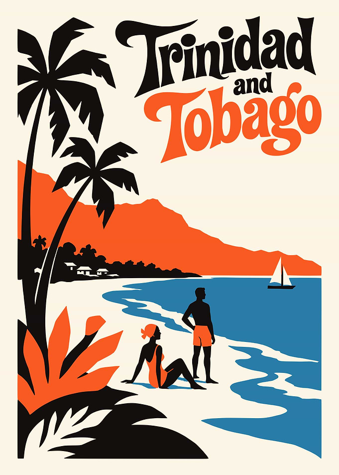 Vintage Trinidad and Tobago Travel Poster