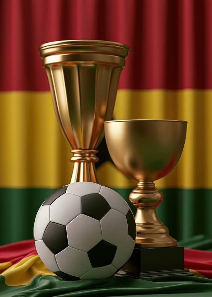 Ghana Soccer Trophies and Ball