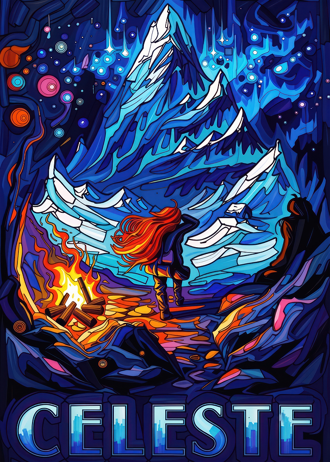 Celeste Mountain Adventure Poster