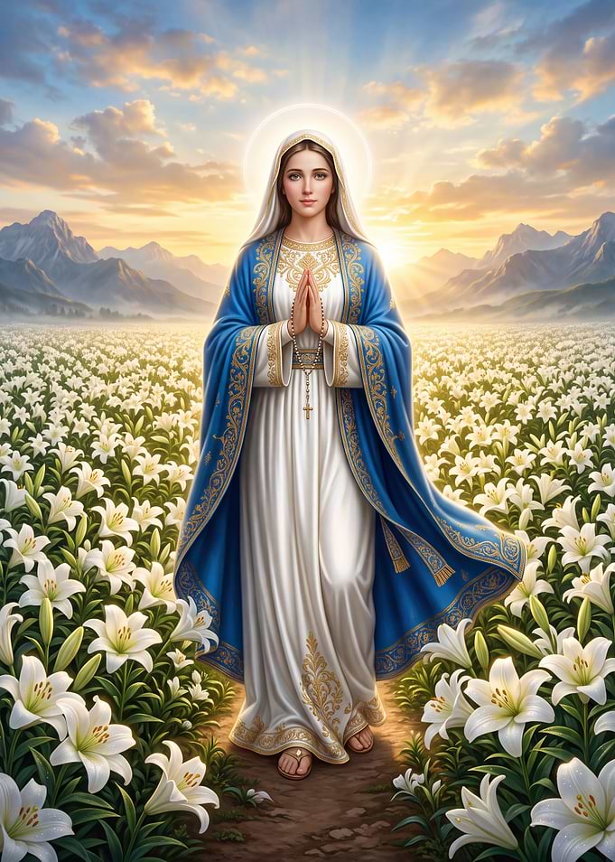 Virgin Mary in Lily Field