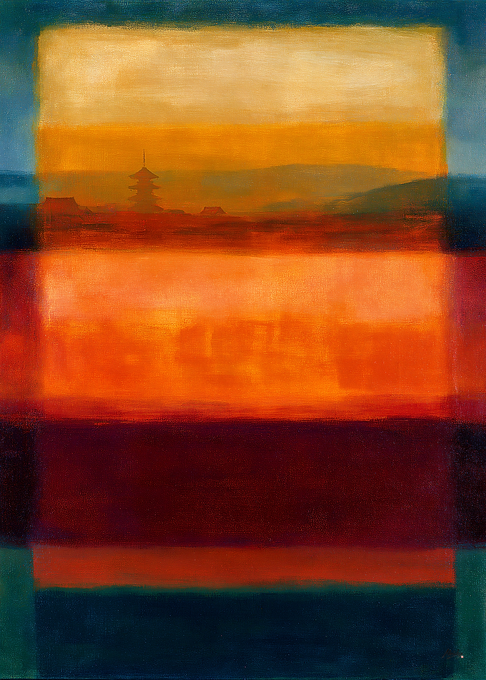 Celestial Zen Color Field Modernism No. 07 β Temple Horizon Wall Art