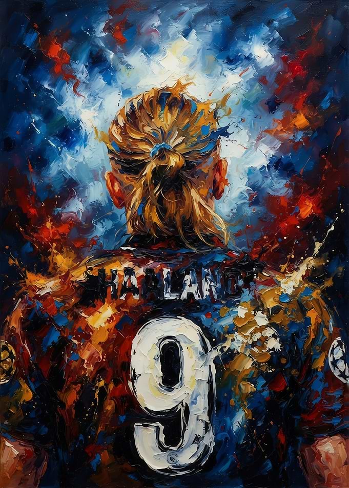 Erling Haaland Oil Painting Portrait