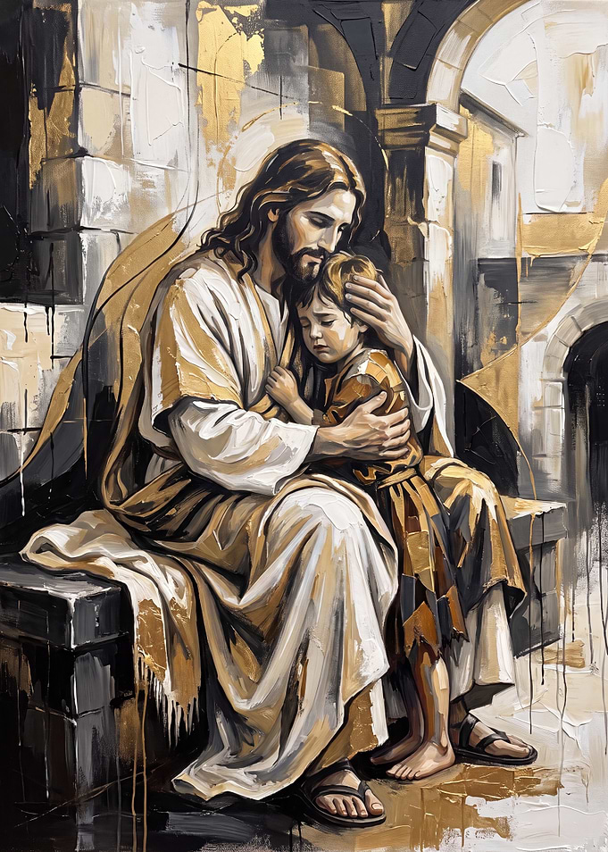 Jesus Comforting a Crying Child