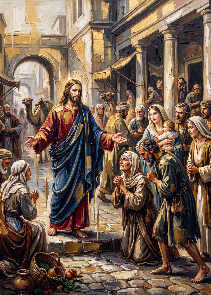 Jesus Teaching in an Ancient City
