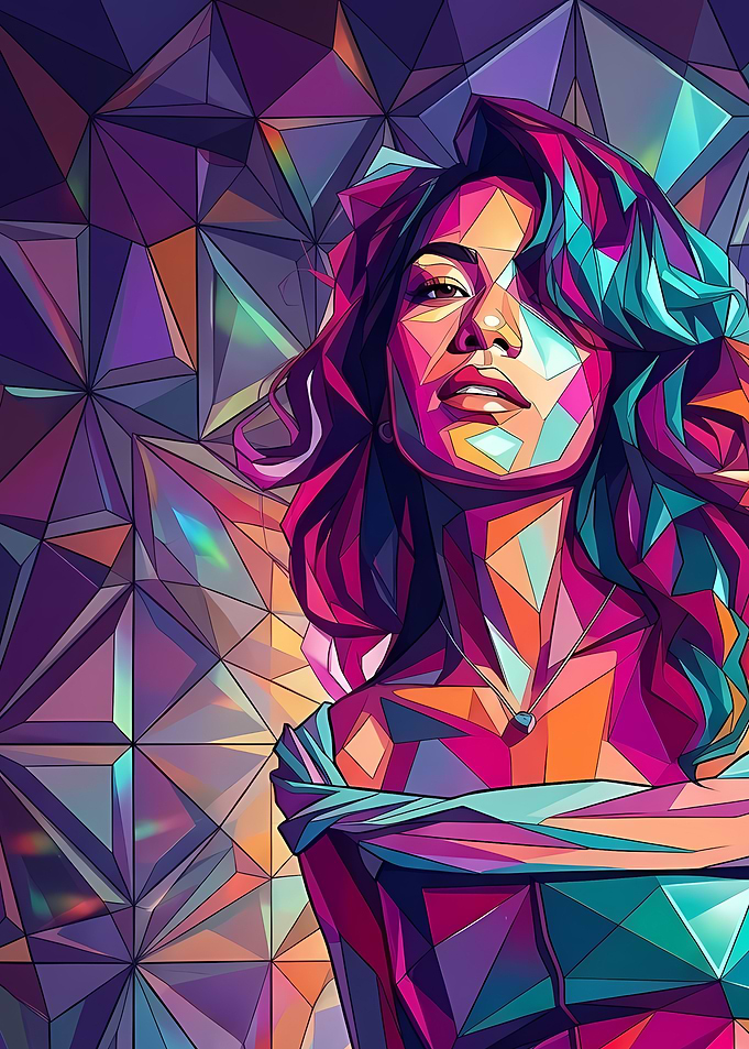 Olivia Dean Geometric Low Poly Portrait