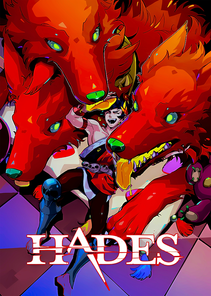 Hades Game Zagreus and Cerberus Poster