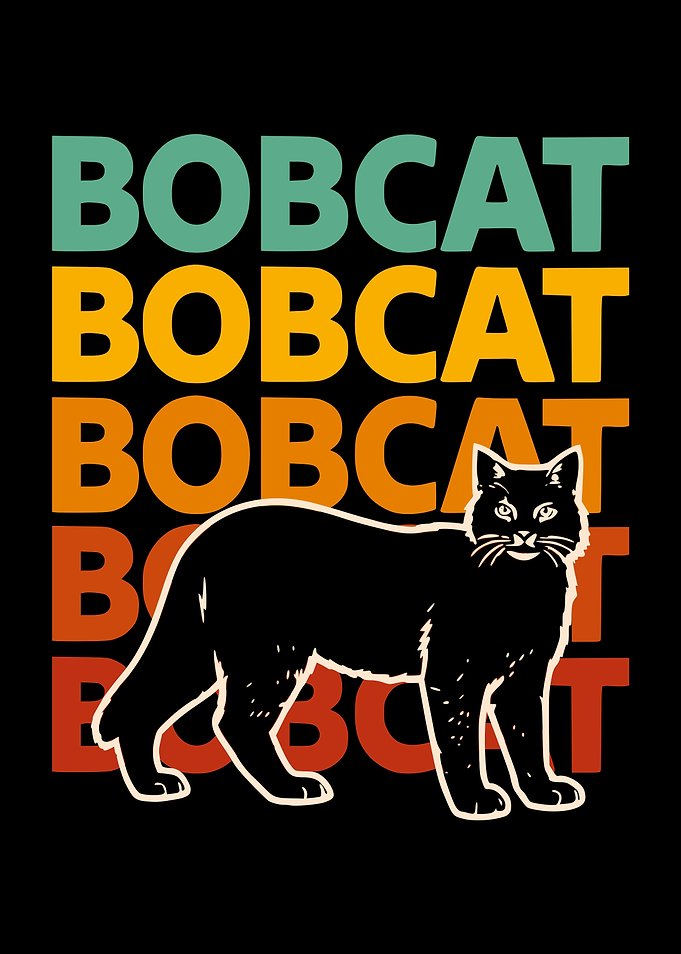 Retro Style Bobcat Graphic Design