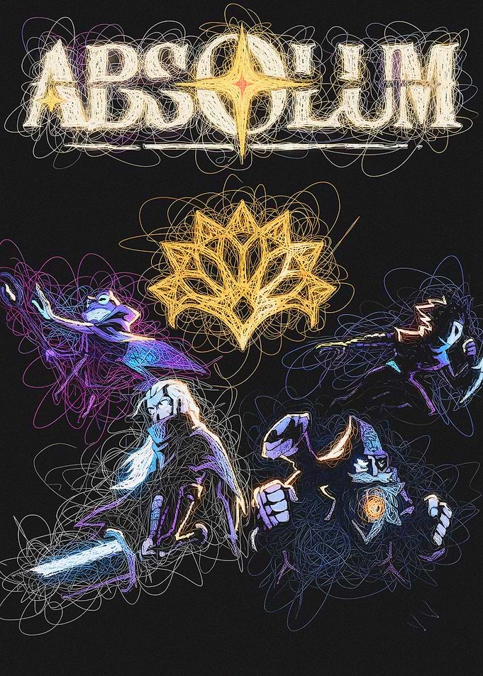 Absolum Scribble Art Character Poster