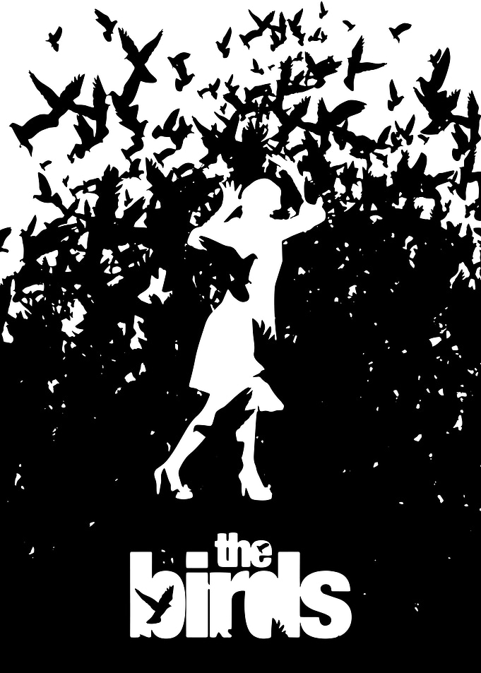 The Birds Movie Poster Silhouette