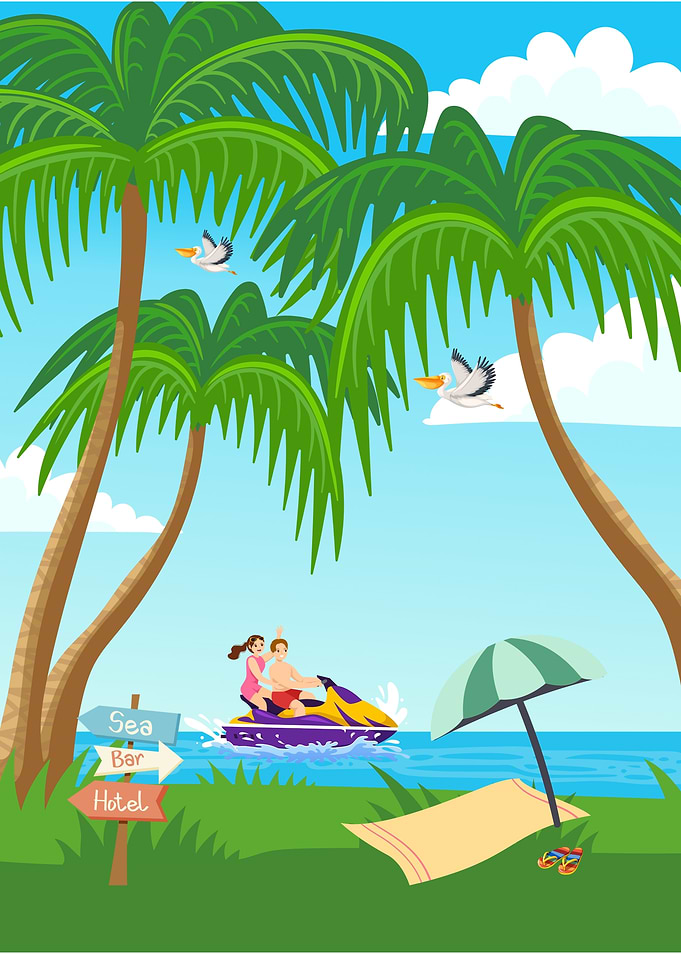 Tropical Beach Vacation Scene