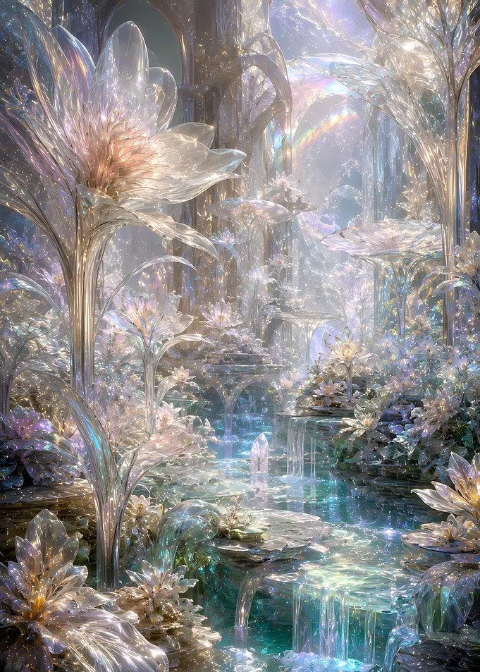 Ethereal Crystal Flower Garden