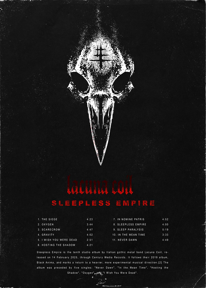 Lacuna Coil Sleepless Empire Album Poster