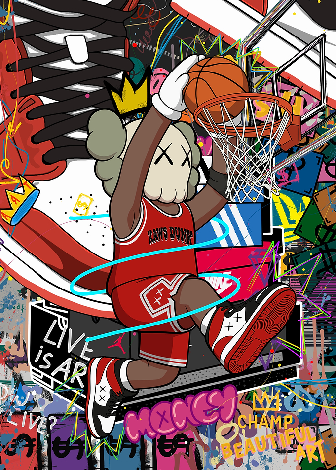 KAWS Dunk Basketball Street Art