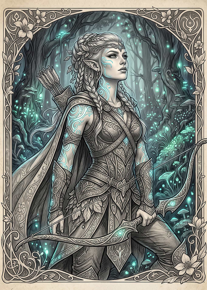 Elven Archer in Enchanted Forest