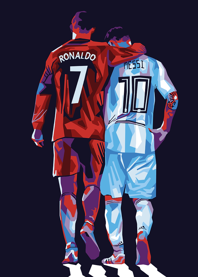 Ronaldo and Messi Together Illustration